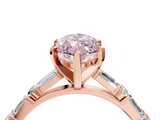 Rose gold Fancy Pink Marquise  Solitaire with Side Baguettes and Channel Set Band_43