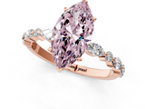Rose gold Fancy Pink Marquise  Solitaire with Side Stones on a Pavé Band and Four-Prong Setting_24