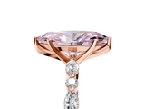 Rose gold Fancy Pink Marquise  Solitaire with Side Stones on a Pavé Band and Four-Prong Setting_28