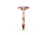 Rose gold Fancy Pink Marquise  Solitaire with Tapered Baguette Side Stones on a Classic Band with Four-Prong Setting_104