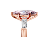 Rose gold Fancy Pink Marquise  Solitaire with Tapered Baguette Side Stones on a Classic Band with Four-Prong Setting_107