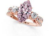 Rose gold Fancy Pink Marquise  Three-Stone Diamond Ring with Pavé Split Shank and Four-Prong Setting_63