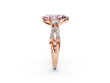Rose gold Fancy Pink Marquise  Three-Stone Diamond Ring with Pavé Split Shank and Four-Prong Setting_64