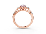 Rose gold Fancy Pink Marquise  Three-Stone Diamond Ring with Pavé Split Shank and Four-Prong Setting_65