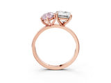 Rose gold Fancy Pink Marquise  and Emerald Cut Toi Moi Ring with Prong Setting_49