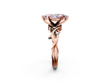 Rose gold Fancy Pink Marquise cut Solitaire Twisted Band Prong Setting Ring_175