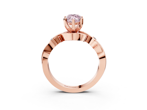 Rose gold Fancy Pink Marquise cut Solitaire Twisted Band Prong Setting Ring_176