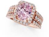 Rose gold Fancy Pink Oval -Cut Halo Diamond Ring with Split Shank and Four-Prong Setting_72