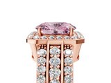 Rose gold Fancy Pink Oval -Cut Halo Diamond Ring with Split Shank and Four-Prong Setting_76