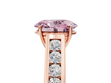 Rose gold Fancy Pink Oval  Brilliant Channel-Set Solitaire Ring with Four-Prong Setting_25