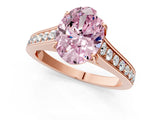 Rose gold Fancy Pink Oval  Brilliant Cut Diamond Engagement Ring with Pavé Band and Four-Prong Setting_50