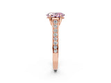 Rose gold Fancy Pink Oval  Brilliant Cut Diamond Engagement Ring with Pavé Band and Four-Prong Setting_51