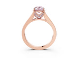 Rose gold Fancy Pink Oval  Brilliant Cut Diamond Engagement Ring with Pavé Band and Four-Prong Setting_52