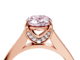 Rose gold Fancy Pink Oval  Brilliant Cut Diamond Engagement Ring with Pavé Band and Four-Prong Setting_53