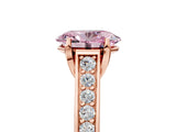 Rose gold Fancy Pink Oval  Brilliant Cut Diamond Engagement Ring with Pavé Band and Four-Prong Setting_54