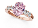 Rose gold Fancy Pink Oval  Brilliant Cut Diamond Five-Stone Prong Set Engagement Ring with Channel Band_4