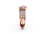 Rose gold Fancy Pink Oval  Brilliant Diamond Channel Set Wide Band Ring with Bezel Setting_57