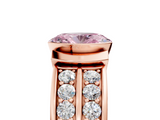 Rose gold Fancy Pink Oval  Brilliant Diamond Channel Set Wide Band Ring with Bezel Setting_60
