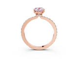 Rose gold Fancy Pink Oval  Brilliant Pavé Band Solitaire with Four-Prong Setting_44