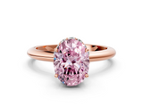 Rose gold Fancy Pink Oval  Brilliant Solitaire Engagement Ring with Six-Prong Setting and Classic Band_20