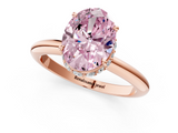 Rose gold Fancy Pink Oval  Brilliant Solitaire Engagement Ring with Six-Prong Setting and Classic Band_21