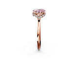 Rose gold Fancy Pink Oval  Brilliant Solitaire Engagement Ring with Six-Prong Setting and Classic Band_22