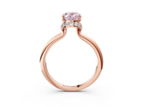 Rose gold Fancy Pink Oval  Brilliant Solitaire Engagement Ring with Six-Prong Setting and Classic Band_23