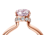 Rose gold Fancy Pink Oval  Brilliant Solitaire Engagement Ring with Six-Prong Setting and Classic Band_24