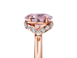 Rose gold Fancy Pink Oval  Brilliant Solitaire Engagement Ring with Six-Prong Setting and Classic Band_25