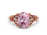 Rose gold Fancy Pink Oval  Brilliant Solitaire with Pave Band and Four-Prong Setting_20