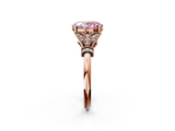 Rose gold Fancy Pink Oval  Brilliant Solitaire with Pave Band and Four-Prong Setting_22