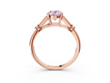 Rose gold Fancy Pink Oval  Brilliant Solitaire with Pave Band and Four-Prong Setting_23