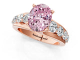 Rose gold Fancy Pink Oval  Brilliant Solitaire with Side Stones on a Pave Band and Four-Prong Setting_25