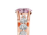 Rose gold Fancy Pink Oval  Brilliant Solitaire with Side Stones on a Pave Band and Four-Prong Setting_29