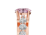 Rose gold Fancy Pink Oval  Brilliant Solitaire with Side Stones on a Pave Band and Four-Prong Setting_42