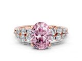 Rose gold Fancy Pink Oval  Cluster Diamond Engagement Ring with Pavé Band and Four-Prong Setting_32