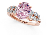 Rose gold Fancy Pink Oval  Cluster Diamond Engagement Ring with Pavé Band and Four-Prong Setting_33