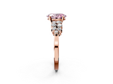 Rose gold Fancy Pink Oval  Cluster Diamond Engagement Ring with Pavé Band and Four-Prong Setting_34