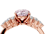 Rose gold Fancy Pink Oval  Cluster Diamond Engagement Ring with Pavé Band and Four-Prong Setting_36