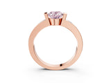 Rose gold Fancy Pink Oval Cut Brilliant Channel-Set Diamond Ring with Bezel Prong Setting_3