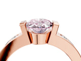 Rose gold Fancy Pink Oval Cut Brilliant Channel-Set Diamond Ring with Bezel Prong Setting_4