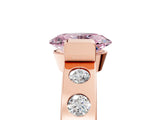Rose gold Fancy Pink Oval Cut Brilliant Channel-Set Diamond Ring with Bezel Prong Setting_5