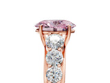 Rose gold Fancy Pink Oval Cut Brilliant Diamond Pavé Band with Six-Prong Setting_17
