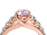 Rose gold Fancy Pink Oval Cut Brilliant Diamond Pavé Band with Six-Prong Setting_4