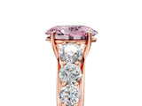 Rose gold Fancy Pink Oval Cut Brilliant Diamond Pavé Band with Six-Prong Setting_5
