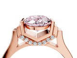 Rose gold Fancy Pink Oval Cut Brilliant Solitaire Diamond Ring with Channel Set Band and Bar Prong Setting_4