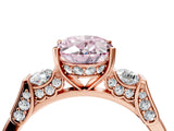 Rose gold Fancy Pink Oval Cut Brilliant Three-Stone Pave Band with Four-Prong Setting_4