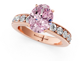 Rose gold Fancy Pink Oval  Cut Channel Set Diamond Engagement Ring with Four-Prong Setting_242