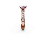 Rose gold Fancy Pink Oval  Cut Channel Set Diamond Engagement Ring with Four-Prong Setting_243