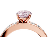 Rose gold Fancy Pink Oval  Cut Channel Set Diamond Engagement Ring with Four-Prong Setting_245